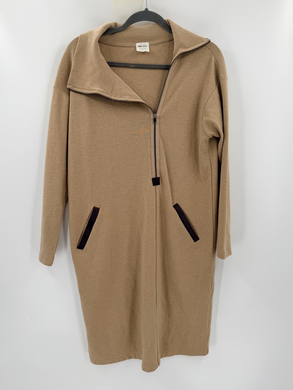 AMS Pure Asymmetrical Zip Sweater Dress